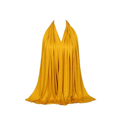 Non-see-through Premium Jersey Maxi Hijab Head Scarf Wrap for Muslim Women - color: Ginger