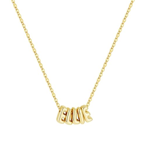 M MOOHAM Mothers Day Gifts - Custom Name Necklace 14K Gold Plated Necklace Personalized Monogram Pendant Name Necklaces for Women Trendy Jewelry Gifts for Women Mom Her Birthday Gifts - style: Ellie