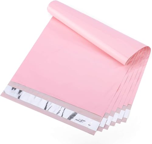 Metronic Poly Mailers 10x13 100 Pack, Self Seal Shipping Bags for Clothes | Thick Strong Adhesive Waterproof Tear-resistant Mailing Envelopes, Packaging Bags for Clothing, Small Business, Light Pink - size: 10x13 100PC