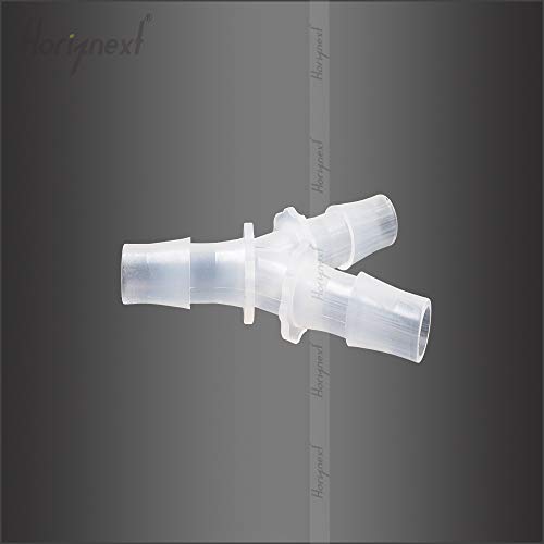 7/16" Polypropylene Y-Shaped 3-Way Barbed Hose Fitting, 4 Pcs | Y-shaped design splits one inlet into two angled outlets for air hoses and water pipes; supports routing and repair projects - style: 4pcs, 7/16" O.D.