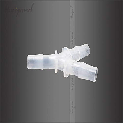 7/16" Polypropylene Y-Shaped 3-Way Barbed Hose Fitting, 4 Pcs | Y-shaped design splits one inlet into two angled outlets for air hoses and water pipes; supports routing and repair projects - style: 4pcs, 7/16" O.D.
