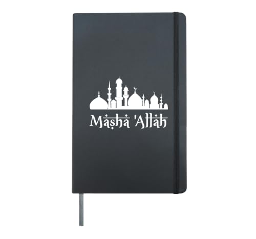Masha Allah Mosque Ramadan Islamic Design Muslims Hardcover Journal, Black