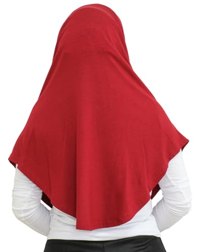 Prien Ready To Wear Hijab For Women, Instant Turban, Soft Muslim Scarf For Prayer, Long Hijabs, Islamic Clothes, Jersey Abaya - color: Burgundy
