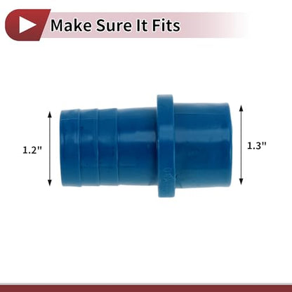 Plastic Hose Barb Fitting 1-1/4" x 1.2" Barb OD Straight Through Pipe Connector Blue 5 Pcs - color: Blue, size: 1-1/4"x 1.2" OD