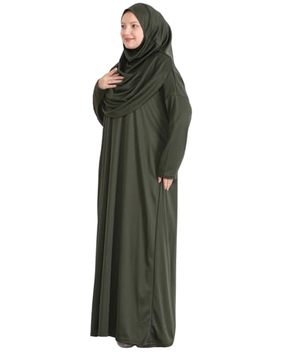 Prien Muslim Dress For Women With Hijab, Abaya, Instant Prayer Clothes Set, Islamic Wear, Dubai Kaftan Jilbab Burqa - color: Khaki, size: 3X-Large-6X-Large