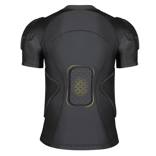 Mens Football Rib Protector with Pads Adult Protective Undershirt Heart Guard for Softball Rugby Lacrosse - size: Medium