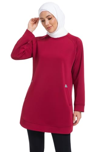 Muslim Women's Long Sleeve Top for Spring & Autumn - Loose Fit Casual Shirt for Travel & Everyday Wear - color: Z1, size: Small