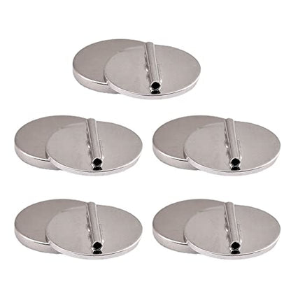 5 Pieces Strong Magnetic Brooch Converter Pin Keepers Harm-Free Clothing Magnet Buckle Tie Free Clothing Brooch Adapter - color: Silver