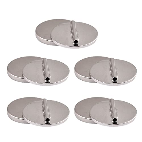 5 Pieces Strong Magnetic Brooch Converter Pin Keepers Harm-Free Clothing Magnet Buckle Tie Free Clothing Brooch Adapter - color: Silver