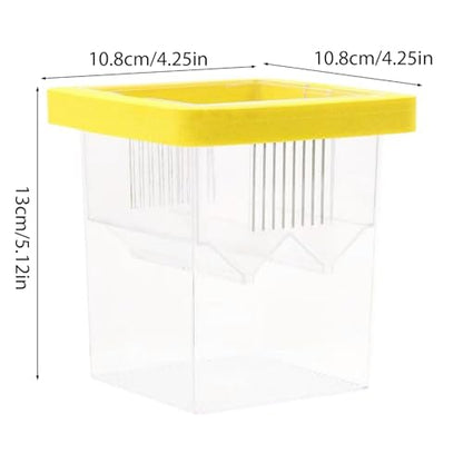 Fishtank Hatchery Incubator Aquarium Small Breeding Box Clear Breeder Isolation Hatching Box with Suction Cup Safe Fish Eggs Incubator - color: Yellow