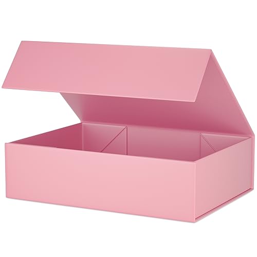 Pink Gift Box 11.9" x 8.5" x 3.3",Magnetic Closure Gift Boxes for Presents - color: Pink