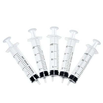 Karlling 20 ML CC syringe for liquid,Large Plastic Syringe Without Needle For Liquid Nutrient Measuring,Scientific Lab(5 Packs) - style: *20ML(5 Pack)