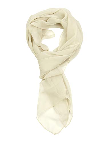 PANTONIGHT Long Chiffon Sheer Scarf For womens - color: 053 Plain Beige