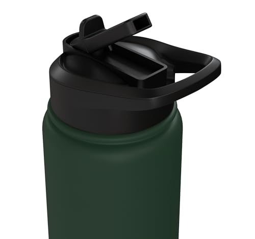 Japanese Cats Lovers Retro Cool Fighting Ninja Cat Fighter Stainless Steel Insulated Water Bottle - color: Dark Green