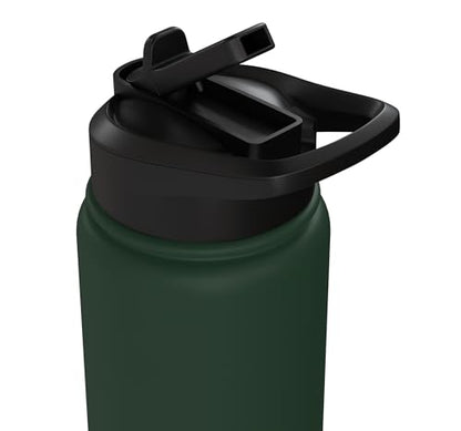 Japanese Cats Lovers Retro Cool Fighting Ninja Cat Fighter Stainless Steel Insulated Water Bottle - color: Dark Green