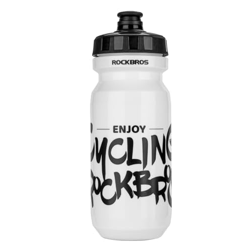 ROCKBROS Bike Water Bottle, 20-25oz Squeeze Cycling Water Bottle, BPA Free for Bicycle Running Hiking Gym & Outdoor Activities - color: 20oz White