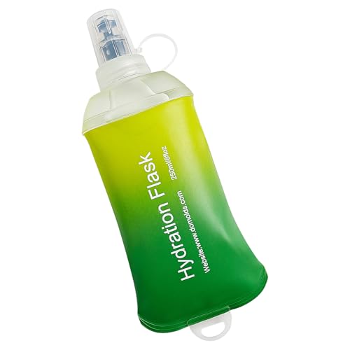 WILDREEDS 250ml Soft Flask, TPU Collapsible Soft Water Bottle for Hydration Pack, Running Vest, Folding Water Bottle for Hiking Cycling Climbing-1Pcs, Yellow to Green - color: 250ml Yellow to Green