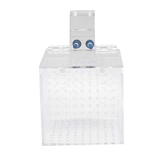 Aquarium Fish Tank Isolation Box Transparent Acrylic Multifunctional Adjustable Height for Open Fish Tanks or Fish Tanks with Pull Bar Size 10.5x10.5x10.5 cm Includes Bracket
