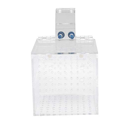 Aquarium Fish Tank Isolation Box Transparent Acrylic Multifunctional Adjustable Height for Open Fish Tanks or Fish Tanks with Pull Bar Size 10.5x10.5x10.5 cm Includes Bracket