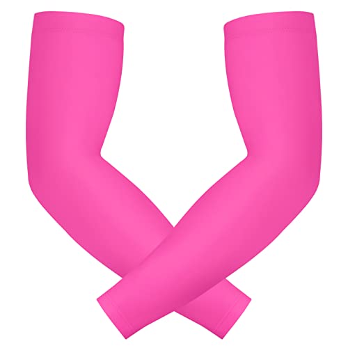 HDE Compression Arm Sleeves for Adults UV Sun Protection for Sports 1 Pair - color: Pink, size: Medium
