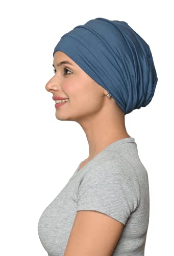 Chemo Silky Soft Slouchy Snood Bamboo Cap Beanie for Women Cancer Hair Loss Turban Hat Chemo Headwear Women - color: Ss200metallic Grey