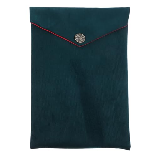 CALLARON Religious Text Storage Bag Small Buddhist Scriptures Pouch Velvet Quran Holder Bible Carrying Case Dark Green Protective Wrapping Pouch for Temple and Prayer Use