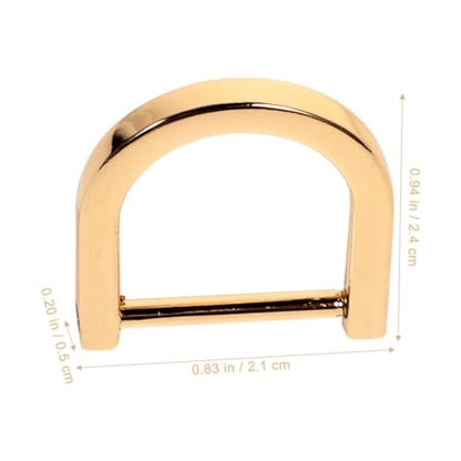 8 Pcs D Ring Hardware Set for Bag Making Zinc Alloy Metal D-shaped Buckles for Purse Clips Heavy Duty Detachable Bag Accessories for Crafting and DIY Projects