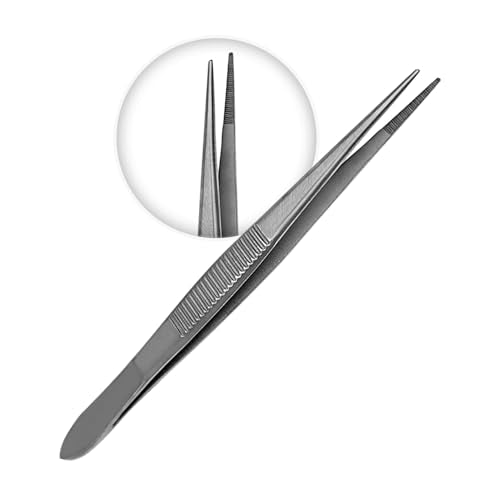 Splinter Forceps - Fine Point - Tweezers Stainless Steel Straight & Curved (Straight 3.50") - size: Straight 3.50"