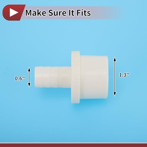 Plastic Hose Barb Fitting 1-1/4" x 5/8" Barb OD Straight Through Pipe Connector White 5 Pcs - color: White, size: 1-1/4" x 5/8" OD