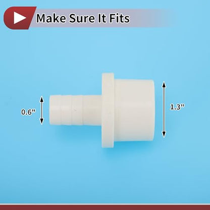 Plastic Hose Barb Fitting 1-1/4" x 5/8" Barb OD Straight Through Pipe Connector White 5 Pcs - color: White, size: 1-1/4" x 5/8" OD