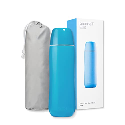 Brondell GoSpa Advanced Portable Bidet for Travel–Pop-Up Nozzle System –High-Quality Compact Bidet with Discreet Travel Bag for Convenient Storage–500mL, Blue - color: Blue, style: 500ml