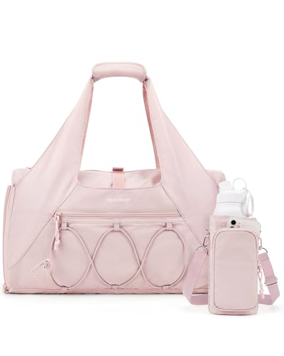 BAGSMART Gym Bag for Women, Lightweight Duffel with Shoe Compartment, Tote Bag with Wet Pocket for Yoga Travel, Pink - color: A-Pink