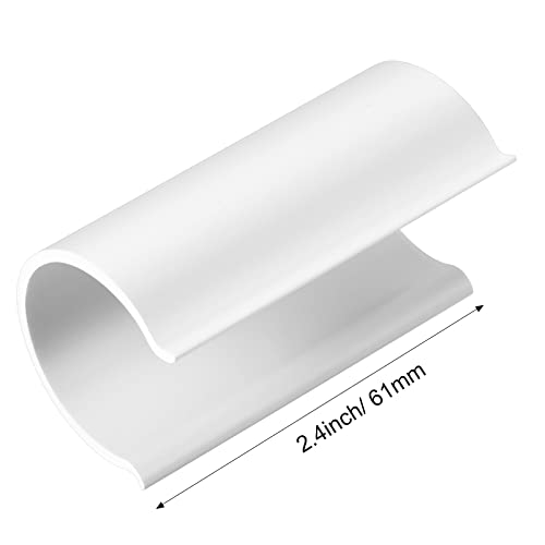 Jetec 32 Pcs PVC Pipe Clips Pool Cover Clamps for Above Ground Pool Greenhouses, Row Covers, Garden, Shelters, Bird Protection, 2.4 Inch Long(for 1 Inch PVC Pipe,White)