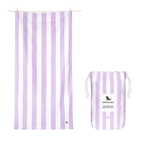 Dock & Bay Beach Towel - Quick Dry, Sand Free - Compact, Lightweight - 100% Recycled - Includes Bag - Cabana Light - Lombok Lilac - Extra Large (200x90cm, 78x35) - color: Cabana Light - Lombok Lilac, size: Extra Large (200x90cm, 78x35")