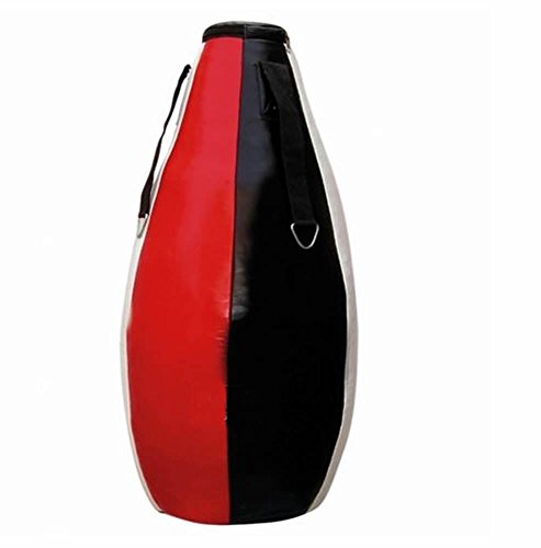 Bestzo MMA Punching Bag - Muay Thai Bowling Pin - Heavy Duty-Red/Black - color: Canvas Red, size: 48 inch