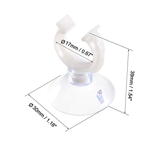 uxcell Aquarium Suction Cup Clips Airline Tube Holders Clamps for Fish Tank Clear 17mm 12Pcs - size: 17mm