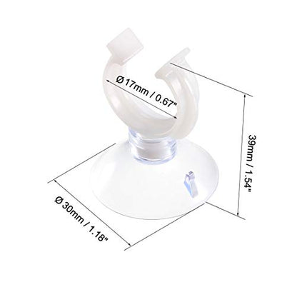 uxcell Aquarium Suction Cup Clips Airline Tube Holders Clamps for Fish Tank Clear 17mm 12Pcs - size: 17mm