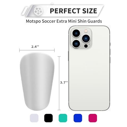 Extra Mini Soccer Shin Guards for Toddler, Kids, Youth & Adults | Ultra Lightweight Insert Small Shin Pads, Boys Girls Men Women, Shock-Absorbing Protection, 3.7×2.4 In, Training & Matches - color: White