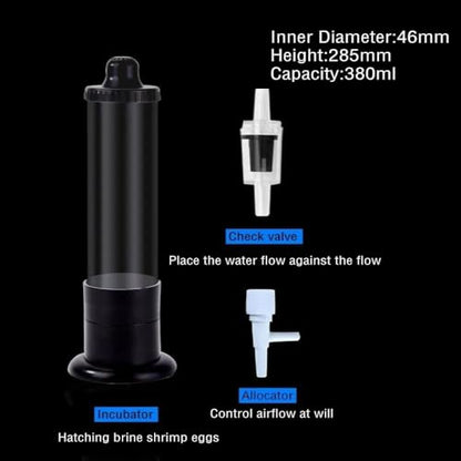 Aquarium Brine Shrimp Hatchery Kit with Air Tube and Adjustable Valve for Fish Feeding Incubator