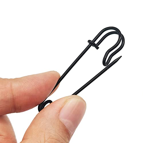 Safety Pins Brooches 2 inch/50mm Heavy Duty Blanket Pins for Blankets, Crafts, Kilts, Skirts, Sweaters, Shawls - 30 Pack (2 Inch/50mm, Black) - color: Black, size: 2 inch