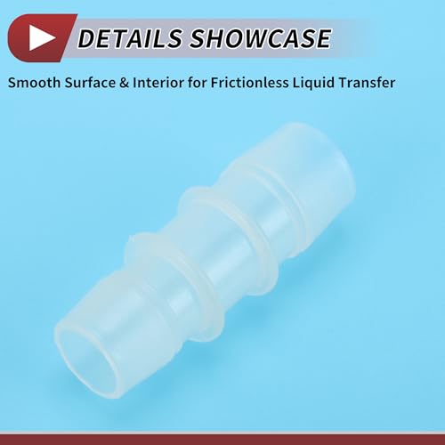 9/16" to 5/8" Hose Barb Fitting Hose Straight Reducing Coupler | 5 Pcs, Plastic, Clear, Fits 9/16" to 5/8" ID Flexible Tube, Barb Reducer Fitting, for Aquarium, Fountain, Drip Irrigation - size: 9/16"-5/8"