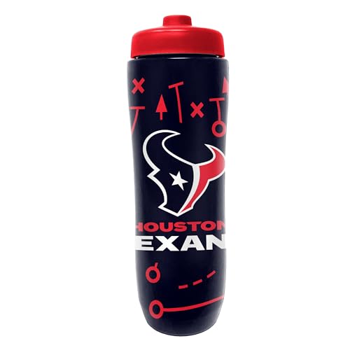 Party Animal NFL Football Squeeze Bottle, 32 oz BPA-Free Sports Water Bottle with Quick Flow for Kids & Adults, Houston Texans - color: Houston Texans