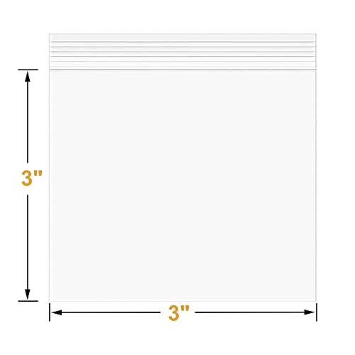 5Mil 3"x3" 100Pcs Small Plastic Bags Resealable Zip Seal Lock Poly Baggies | Macoota Thick Mini Clear Reclosable Zipper Bags for Jewelry,Pills,Earring,Coins.Easy To Pack Diy Materials or Products - size: 3x3inch