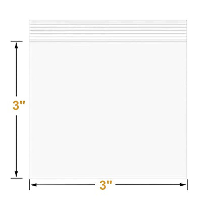 5Mil 3"x3" 100Pcs Small Plastic Bags Resealable Zip Seal Lock Poly Baggies | Macoota Thick Mini Clear Reclosable Zipper Bags for Jewelry,Pills,Earring,Coins.Easy To Pack Diy Materials or Products - size: 3x3inch