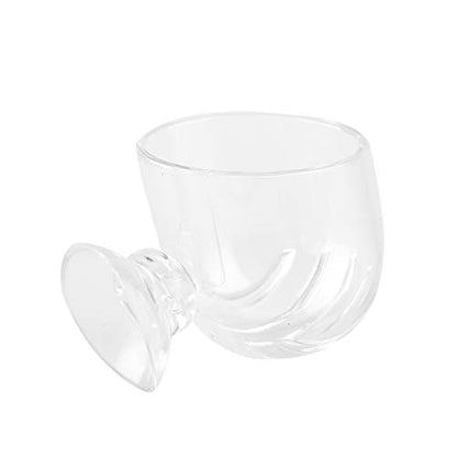 Transparent Acrylic Fish Feeding Cup, Hole Design Prevents Food Spreading, with Powerful Sucker for Freshwater and Saltwater Aquarium