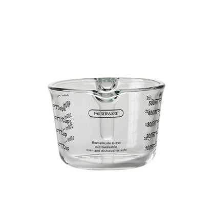 Farberware 2-Cup Borosilicate Glass Wet and Dry Measuring Cup with Oversized Measurements, Clear - style: 2-Cup