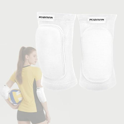 Volleyball Elbow Pads Youth 2XS-XL - Kids Teens Elbow Protector with Thicken Sponge Breathable Padding - color: White, size: XX-Small
