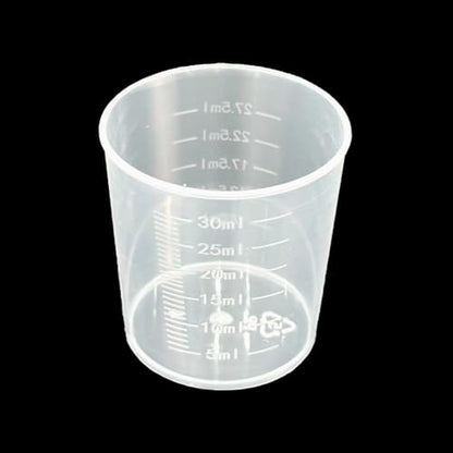 50 Pack 30ml/1.02oz Plastic Liquid Measuring Cups Transparent Mixing Cups Medicine Cups Lab Graduated Beakers Clear Measuring Jugs Set Medium Kitchen Baking Cooking Measure Tool Home