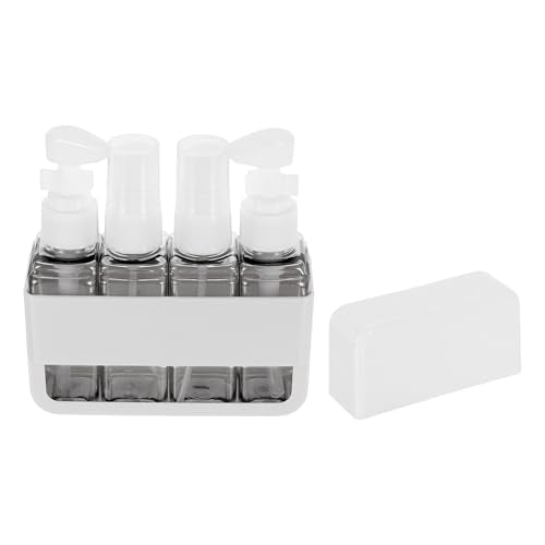 Travel Toiletries Bottles Set, Reusable 4-in-1 Kit Liquid Bottles Containers Leak Proof Spray & Lotion with Labels - Fitting for (Travel/Hotel/Gym/Perfumes), 4Pcs & 50ml & Grey - color: Grey