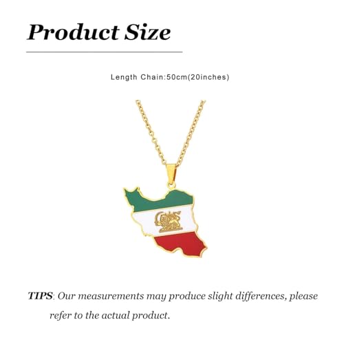 Iran Necklace Iran Map Charm Necklaces Dainty Gold Necklaces for Women Silver Jewelry Gifts for Women - color: A5:Iran Map Necklace